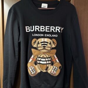Burberry Black Sweater with Embroidered Bear